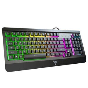 Mechanical Gaming Keyboard with Rainbow Back Light Black Wired